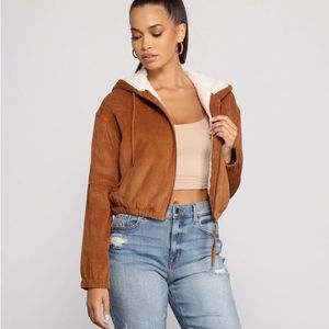 Windsor Corduroy Cutie Cropped Sherpa Jacket
